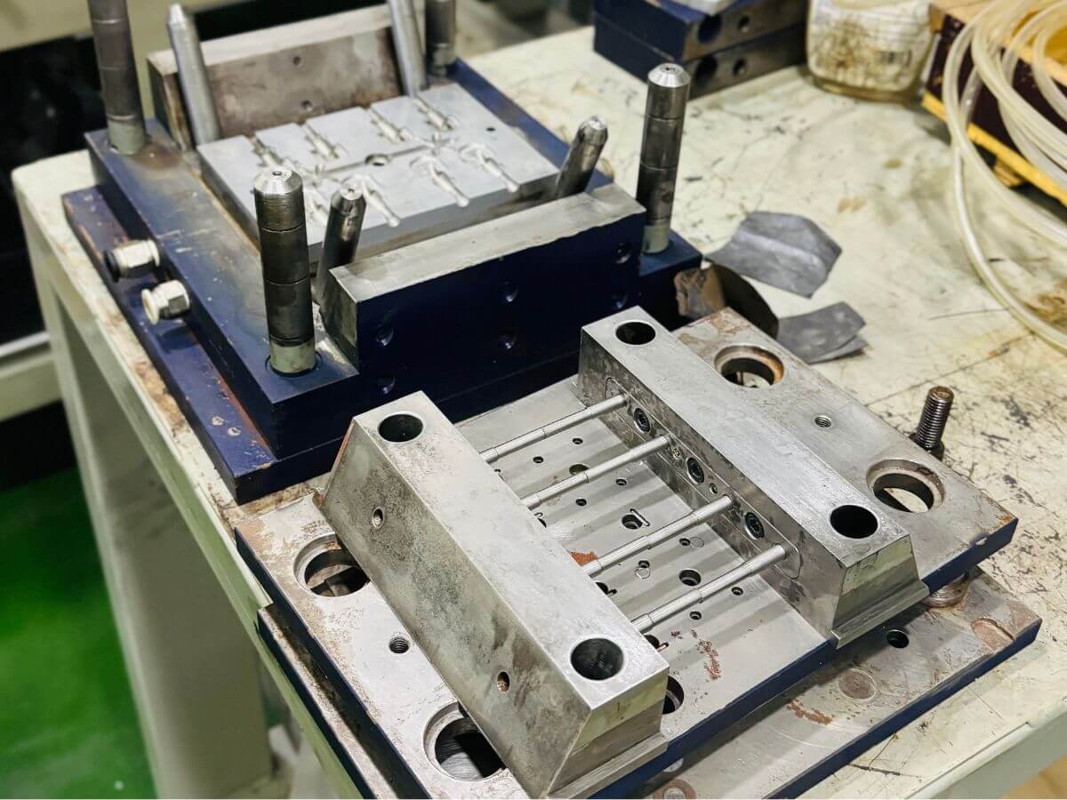 Precision machined components under inspection